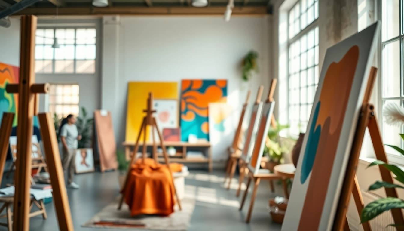 Créer de magnifiques œuvres sur fredericjulien-design.fr dans un studio artistique coloré.