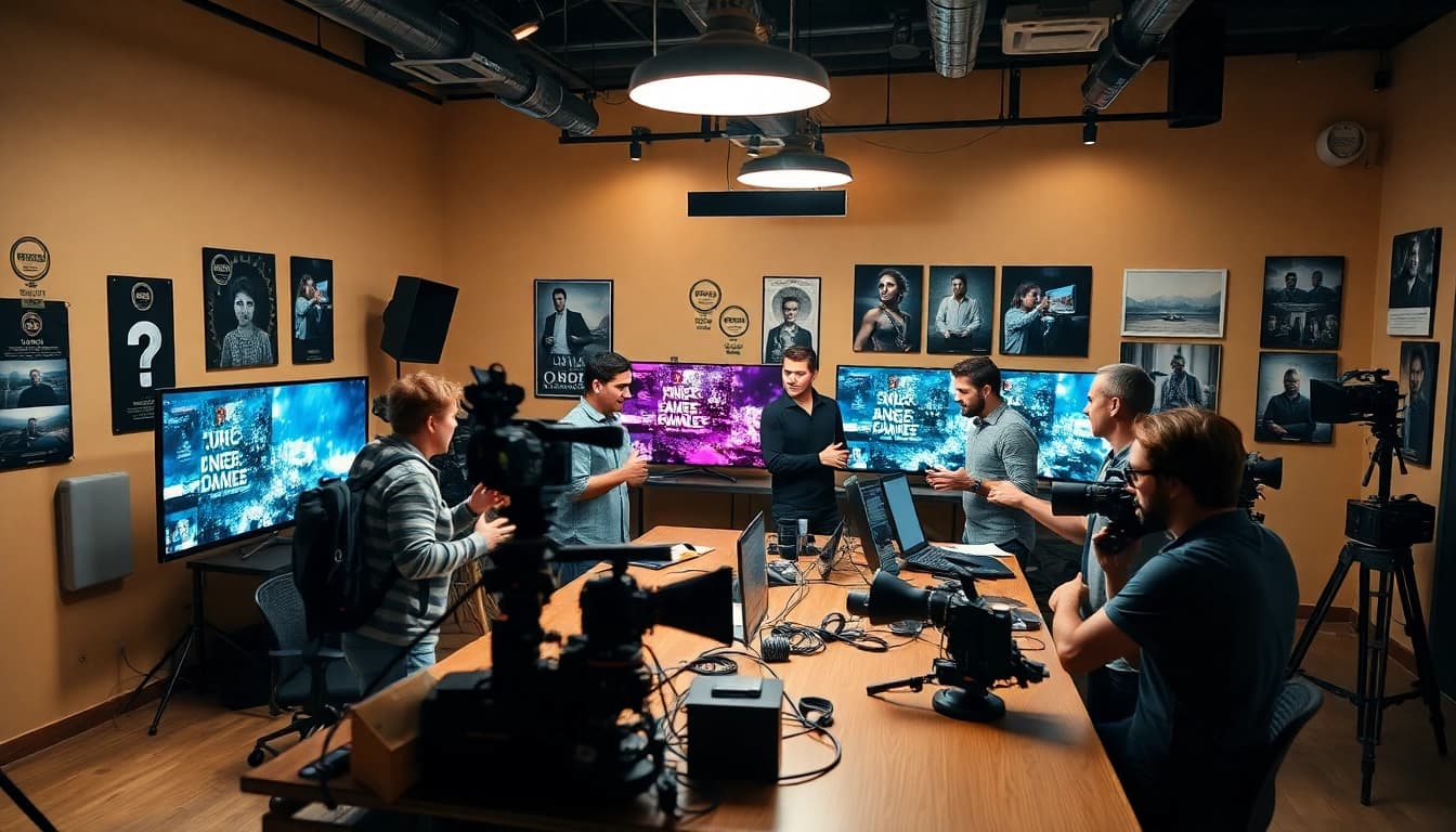 Engaging professional team at a Video Production Company Calgary collaborating on creative projects.