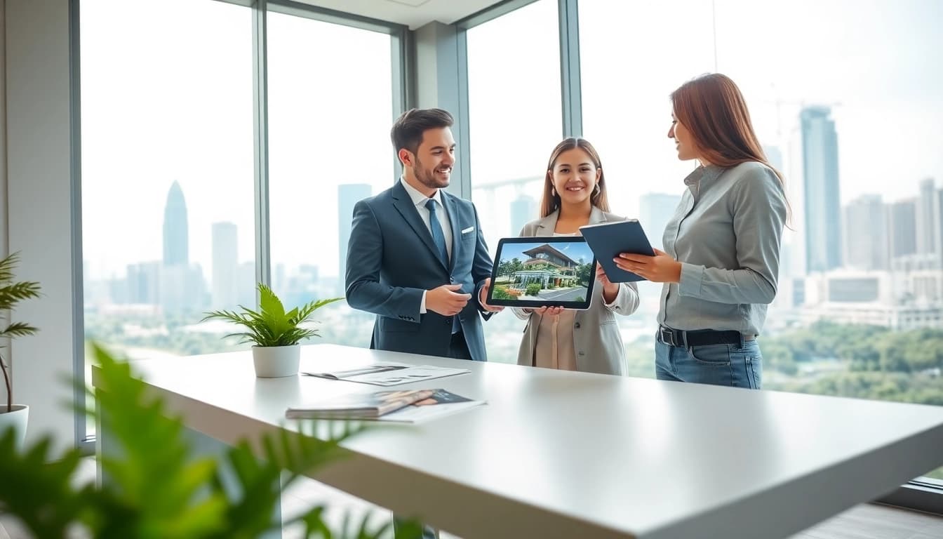 Discover immersive options at https://newdeveloperlaunch.sg with a real estate expert showcasing virtual tours to clients.