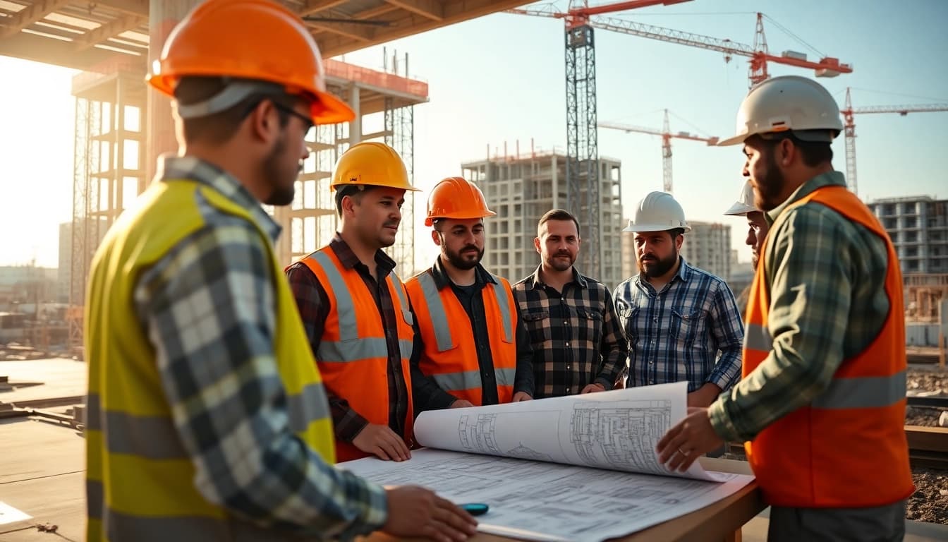 Capture showcasing the tennessee construction association's teamwork at a job site with engaged workers.