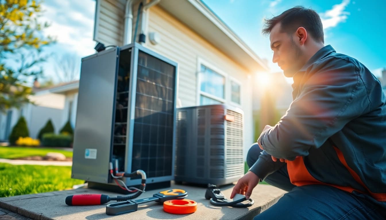 Expert HVAC repair in Waccabuc with technician assessing a heating unit effectively.
