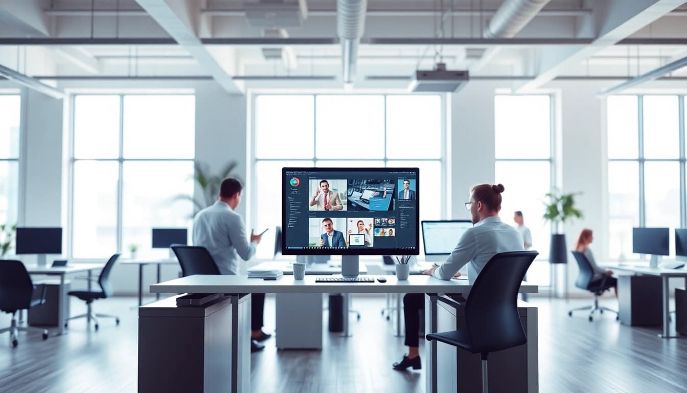 Webdesign-Agentur mit kreativem Team und modernem Arbeitsplatz.