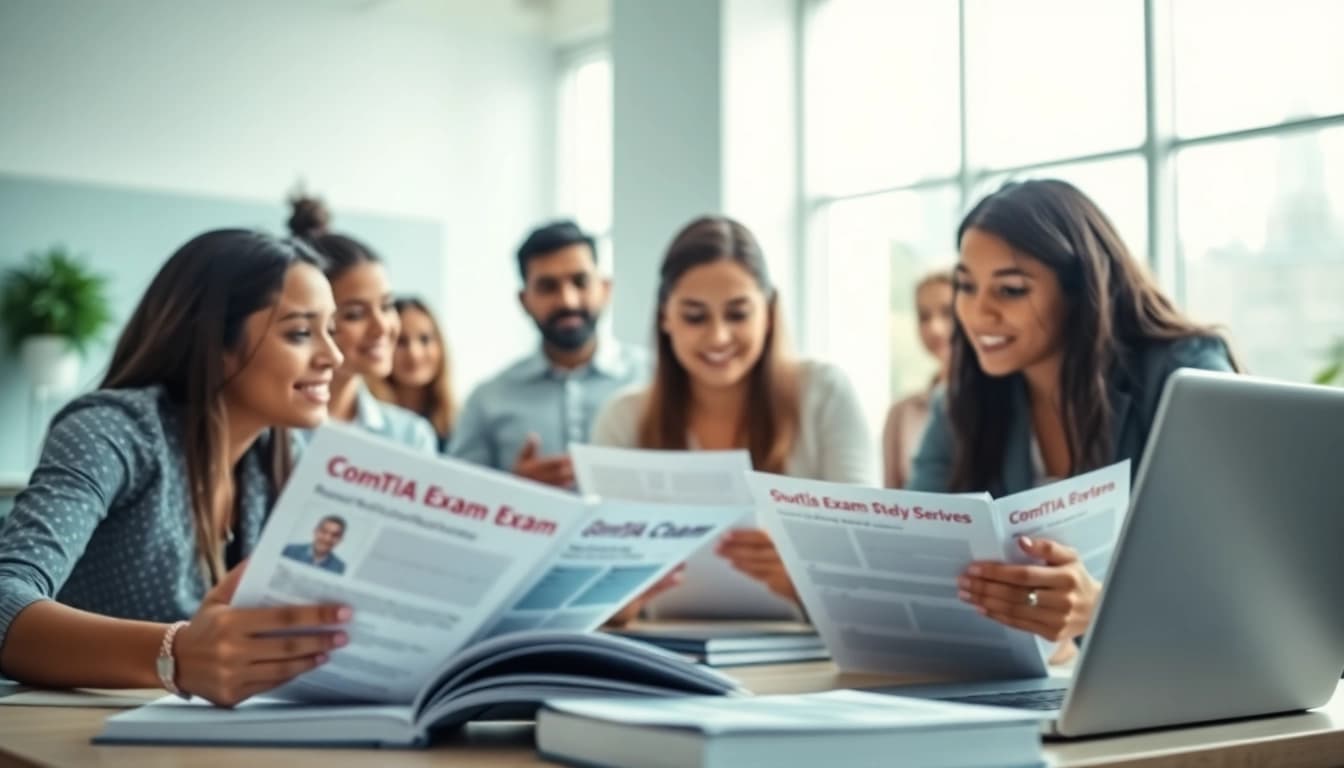 Enhance your skills with CompTIA exam assistance in a vibrant study environment.