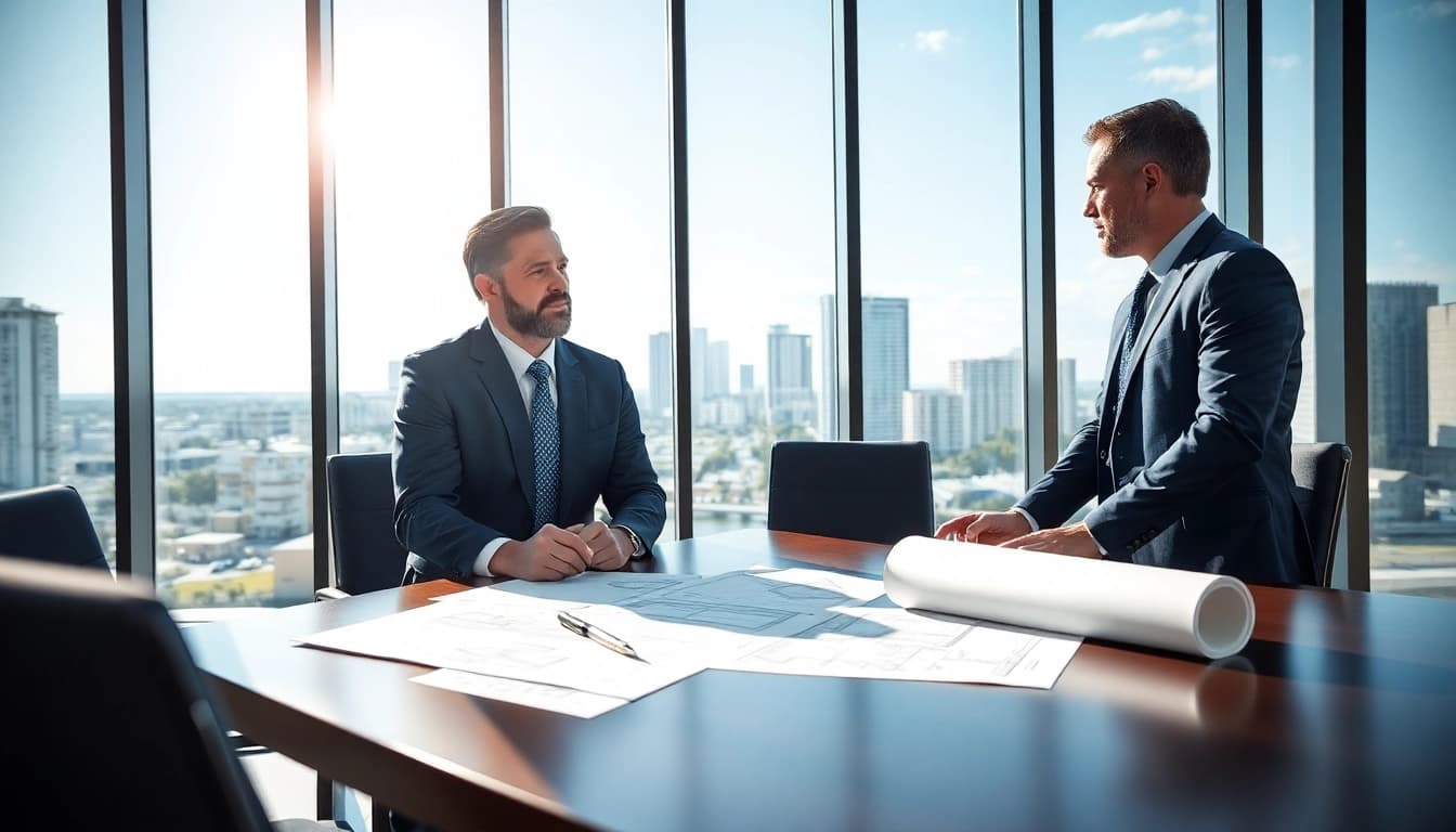 Boca Raton Construction Litigation Lawyer providing legal consultation in a professional office setting.