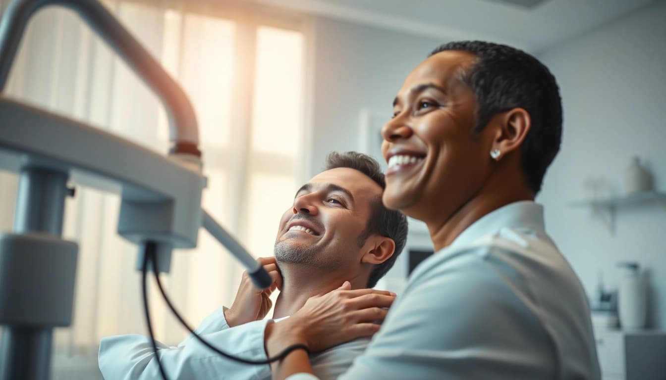 Chiropractor providing expert treatment at https://www.drzavosh.com in a serene clinic environment.