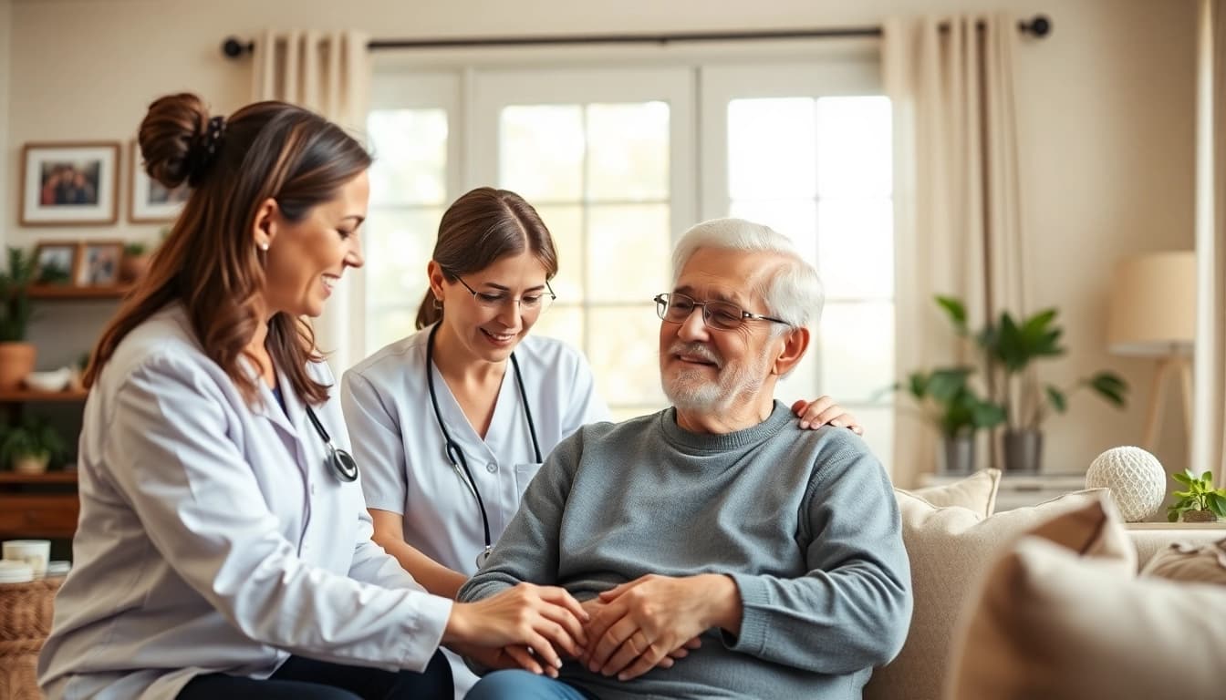 Caregivers providing in home care austin tx in a warm, inviting environment, fostering connection.