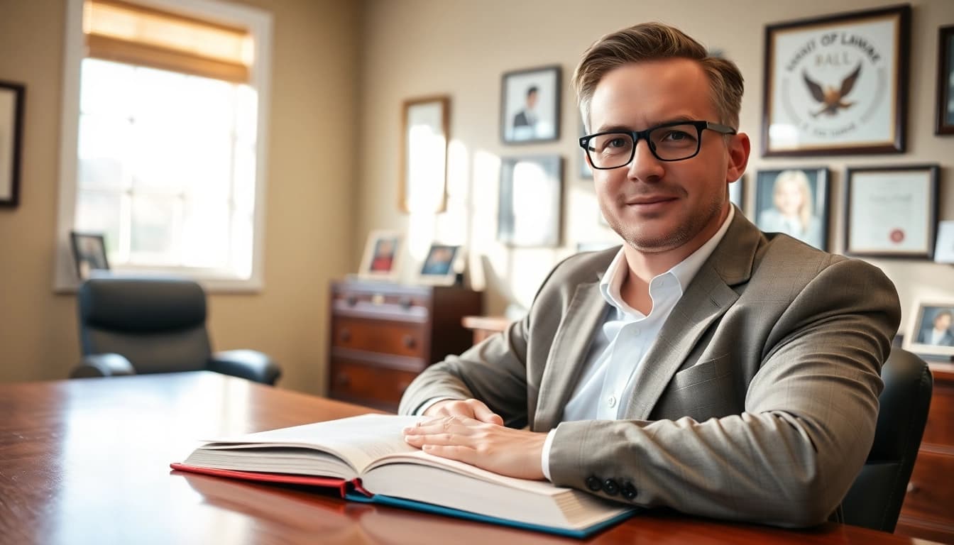 Grand Junction Personal Injury Lawyer confidently consulting with a client in a professional office setting