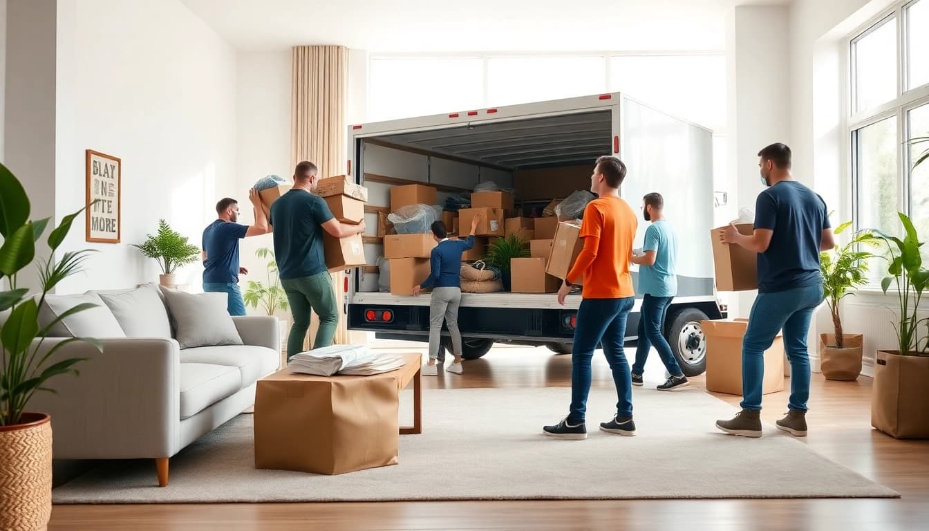 Streamlined junk removal process demonstrated by https://myeasyjunkremoval.com in a bright living room.