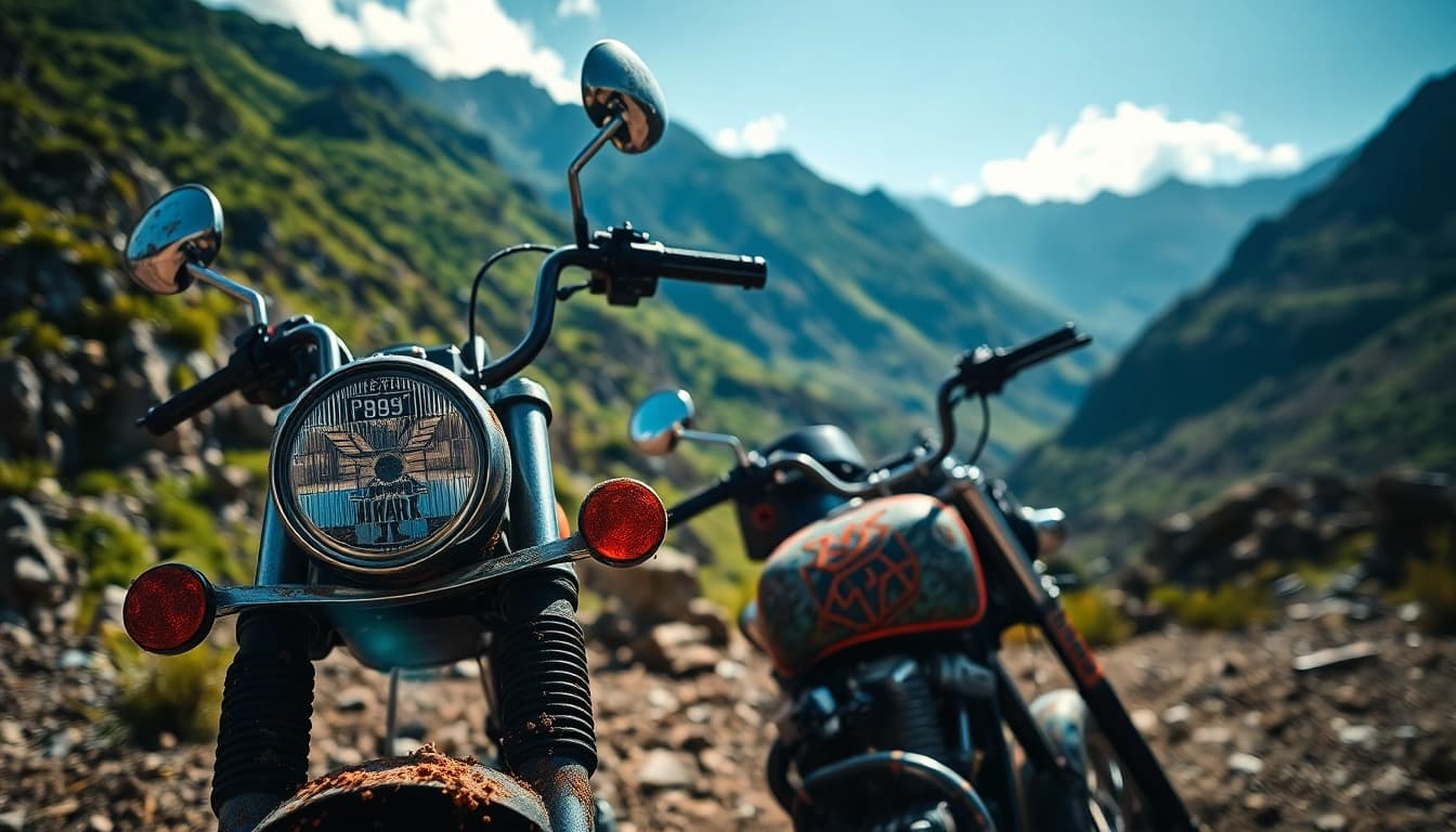Capture the spirit of adventure with a rugged motorcycle against stunning mountains at https://relevance.com.ua.