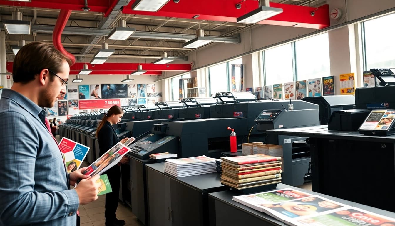Enhance your business with budget printing edmonton ab solutions showcased in a vibrant printing service environment.