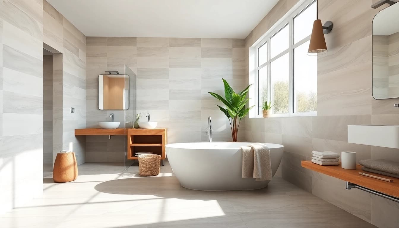 Transform your space with a stunning bathroom renovation featuring modern design elements.