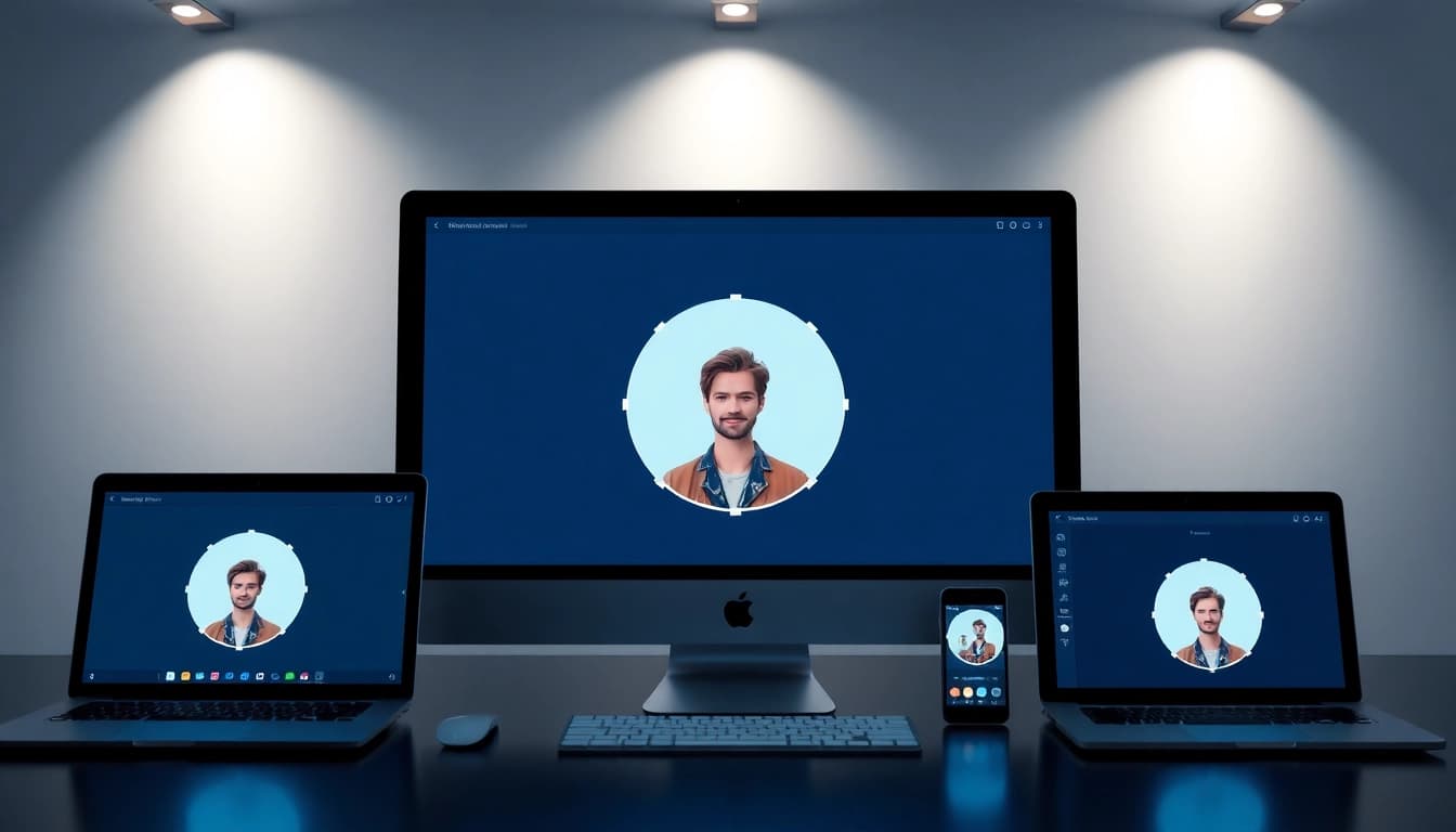 Circle crop tool interface for professional profile pictures editing.