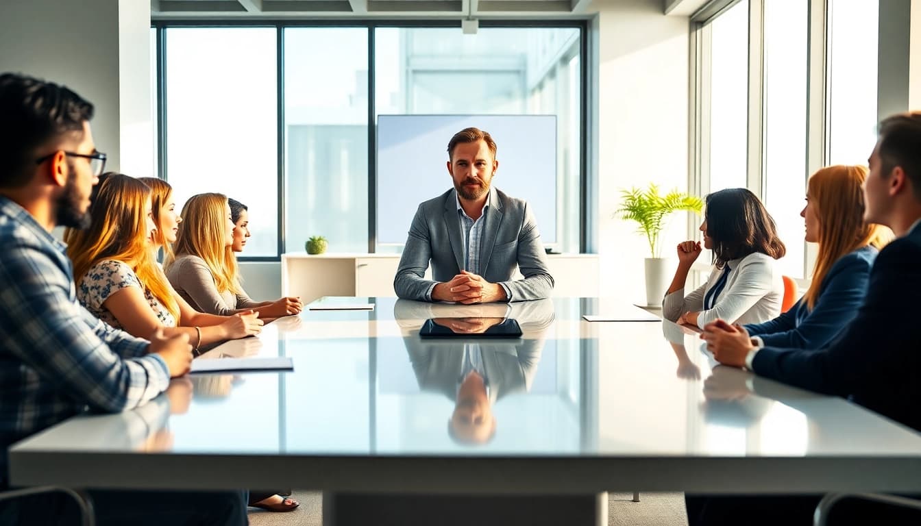Team collaboration highlighting fractional CMO services to enhance strategic marketing.