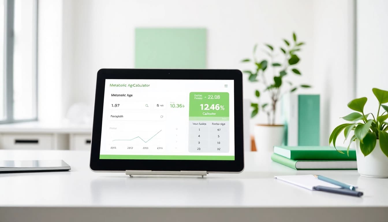 Calculate your metabolic age calculator through an intuitive interface on a digital device.