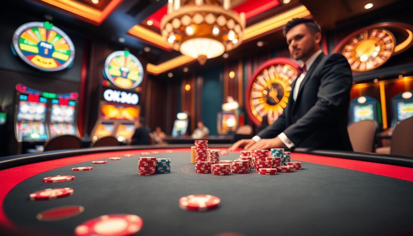 Experience thrilling gameplay at ok365 with vibrant casino elements and luxurious atmosphere.