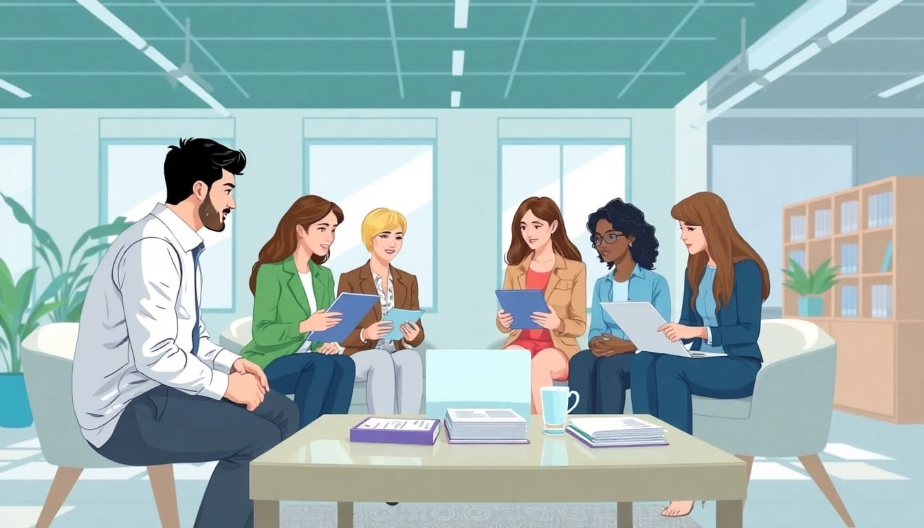 Facilitating Insurance Claims Help with professional teamwork in a bright office environment.
