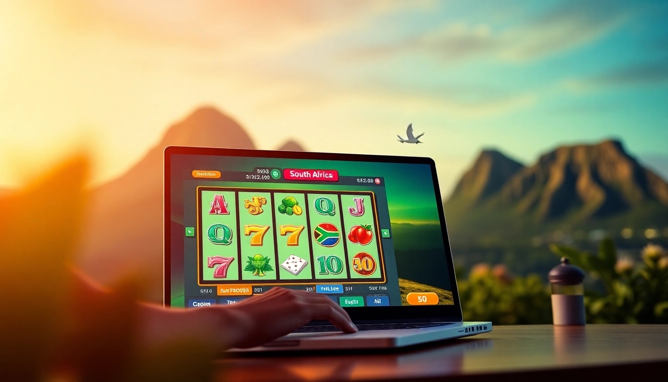 Experience South Africa online slots with a joyful player and vibrant gaming interface