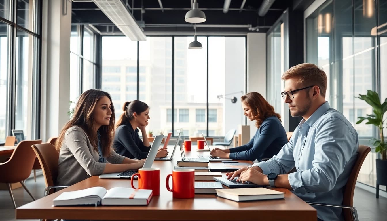 Faire appel à translatecompany.fr pour des services de traduction professionnels dans un bureau urbain.