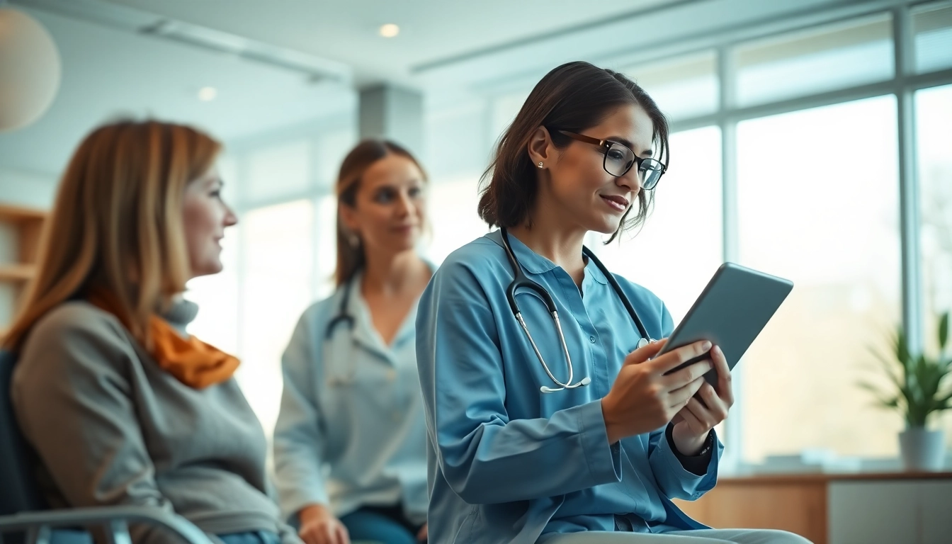 Consultation at https://www.medexdtc.com showcasing a healthcare provider engaging with a patient in a welcoming clinic.