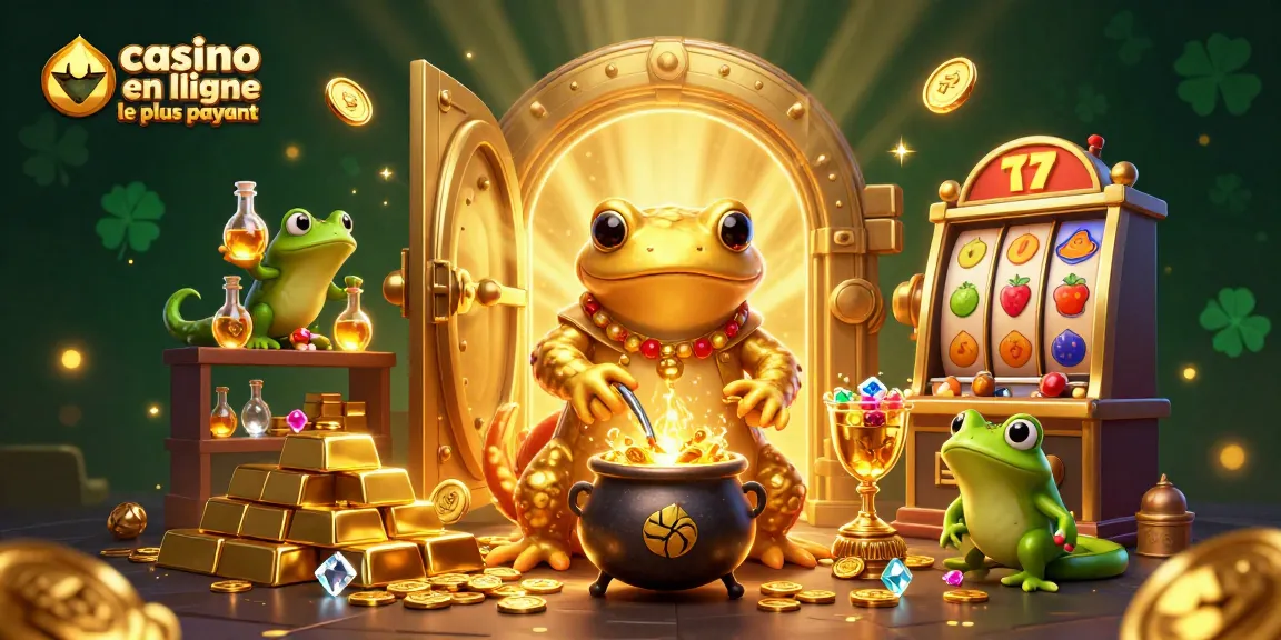 Illustration d'un alchimiste salamandre dans un casino en ligne le plus payant, transmutant des métaux en pièces d'or.