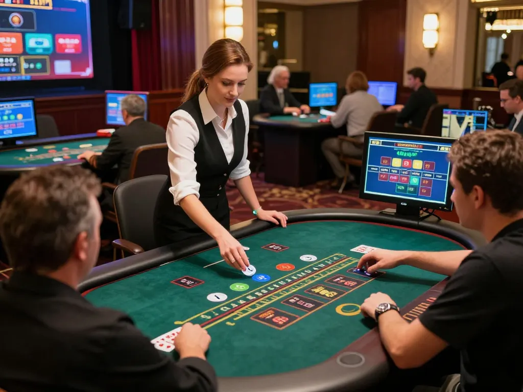 Players engaging with nhà cái tic88 through live dealer Baccarat, showcasing an upscale online gaming experience
