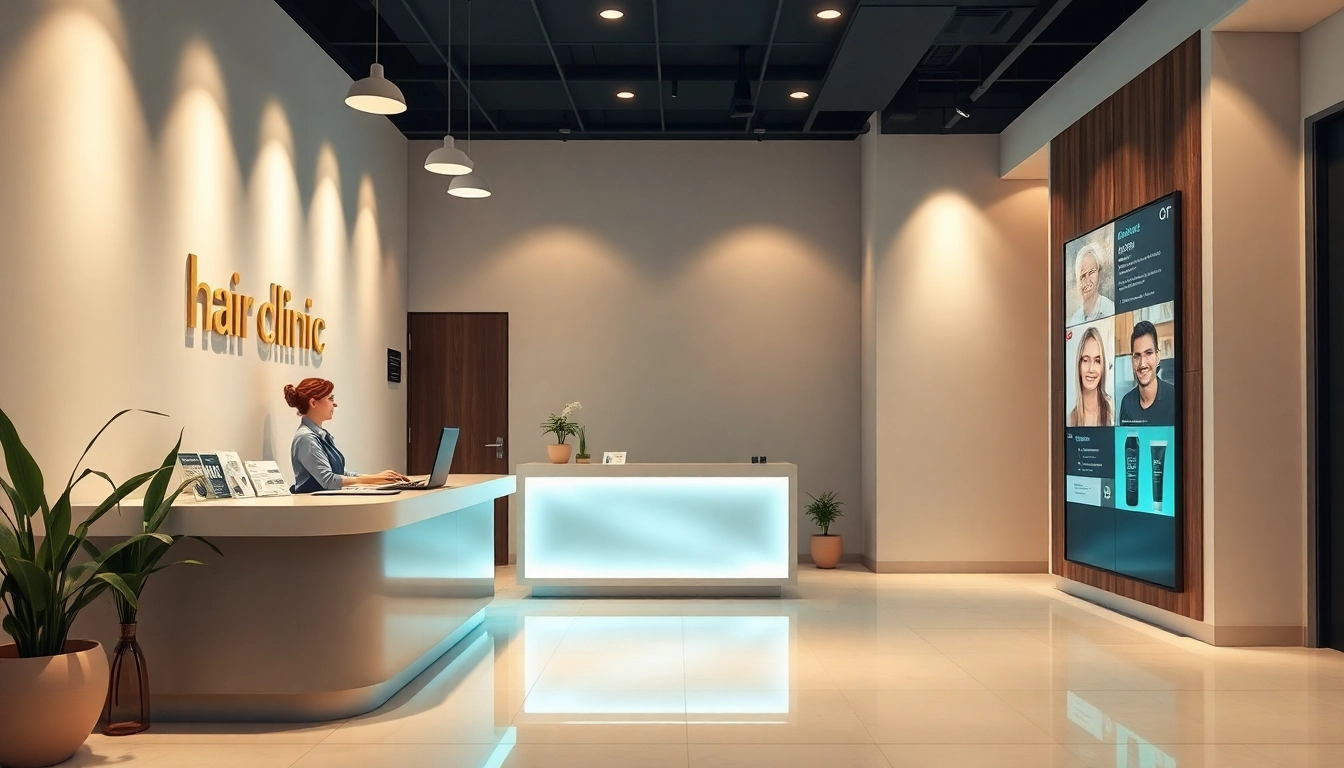 カミノクリニック 口コミ: Welcoming reception area showcasing professional hair restoration services.