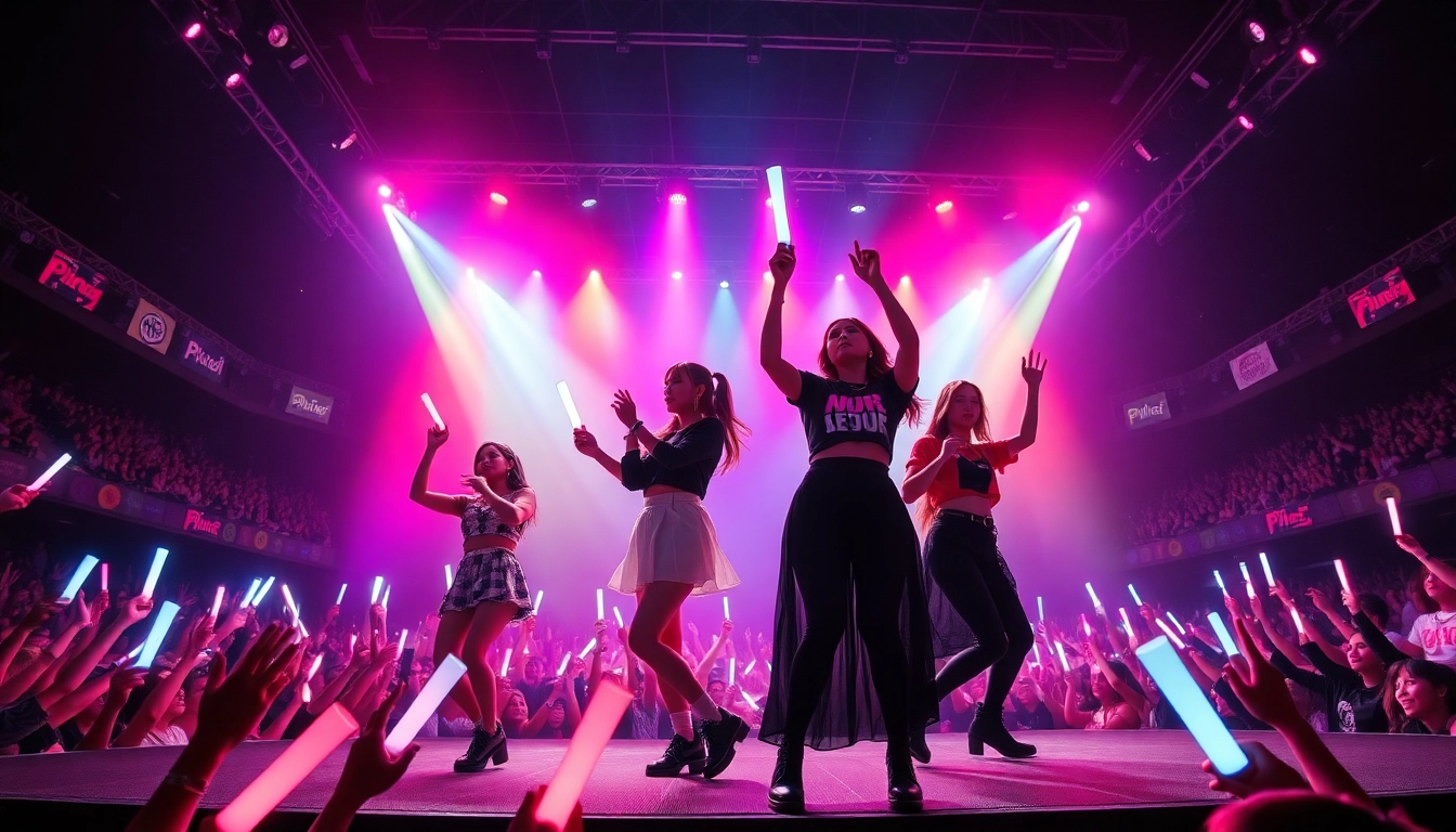 Blackpink news highlighting the group performing energetically on stage during a major event.