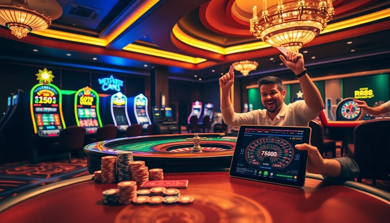 Experience thrilling bets at RR88 with a lively casino atmosphere and winning cards.