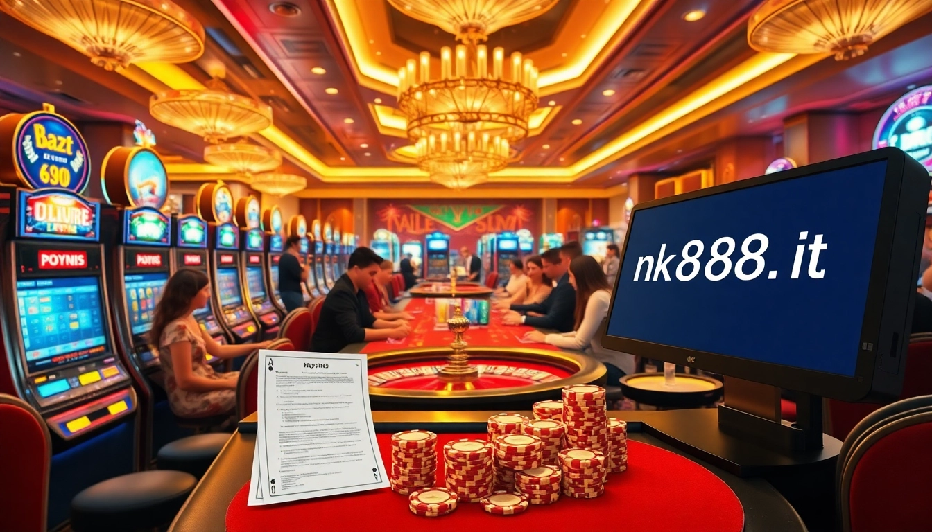 Enjoy thrilling gambling action at https://nk888.it.com/ featuring vibrant slot machines and poker tables.