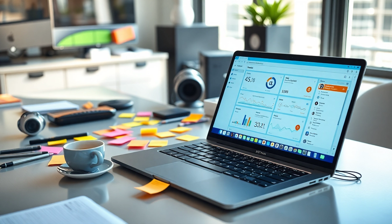 Showcase of various ai tools in a modern workspace highlighting productivity.