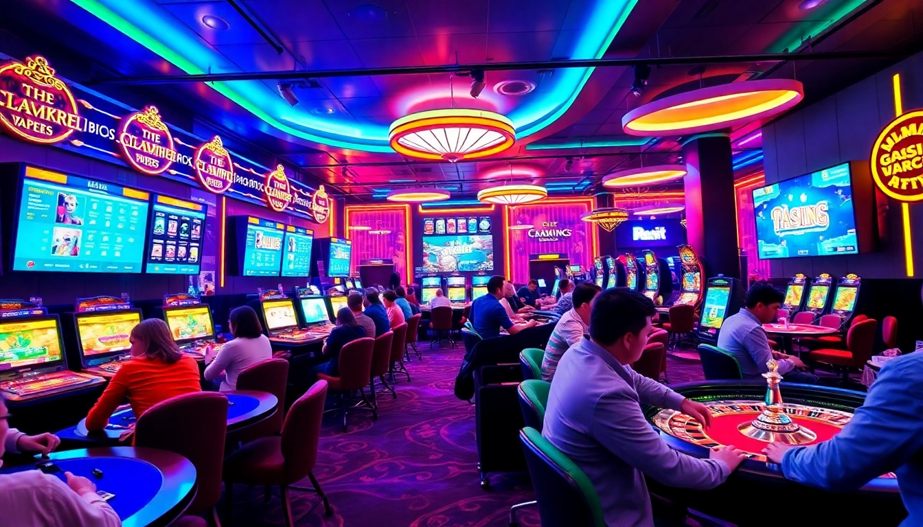 98win online casino scene showcasing diverse players enjoying various games in an exciting, vibrant setting.