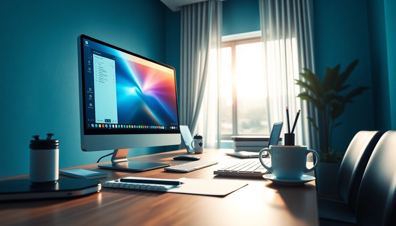 Engaging virtual desktop setup showcasing productivity and modern technology.