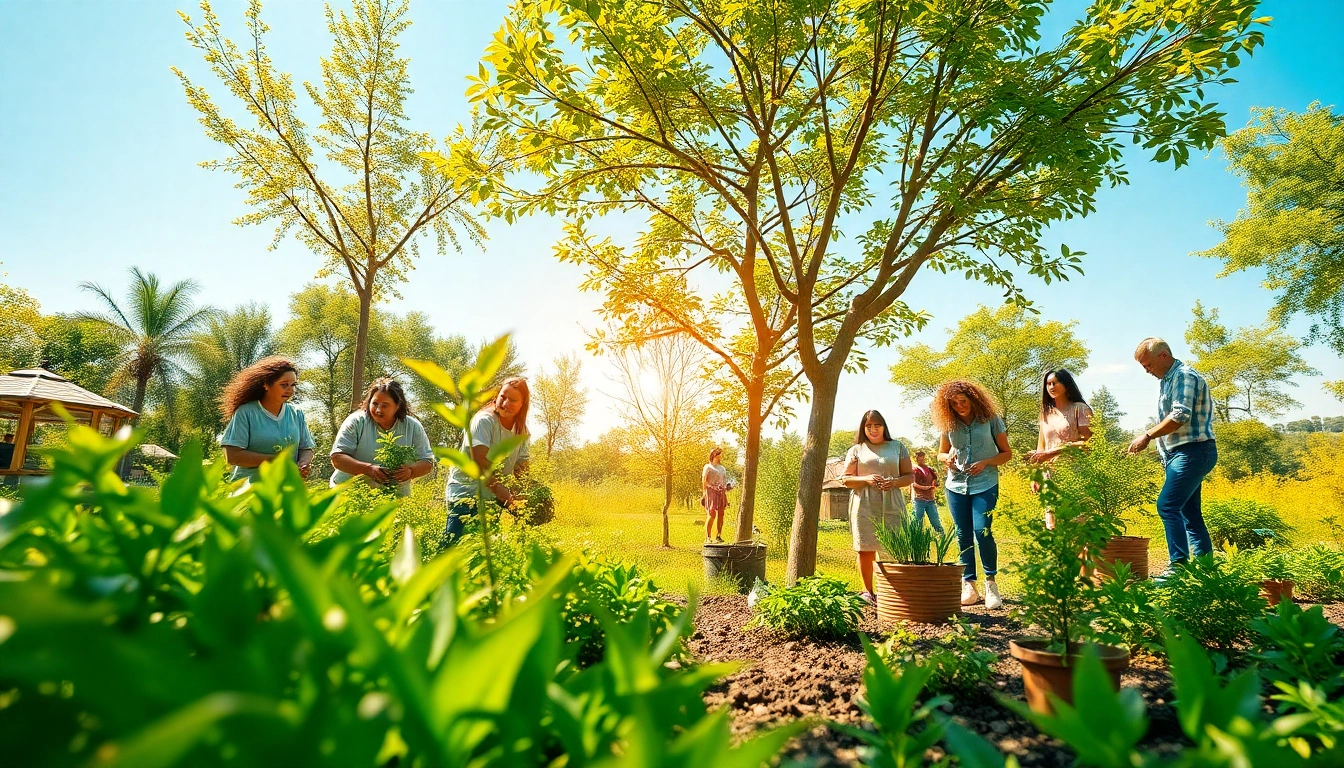 Highlight the importance of sustainability with community members at https://www.unsustainablemagazine.com actively participating in eco-friendly gardening.