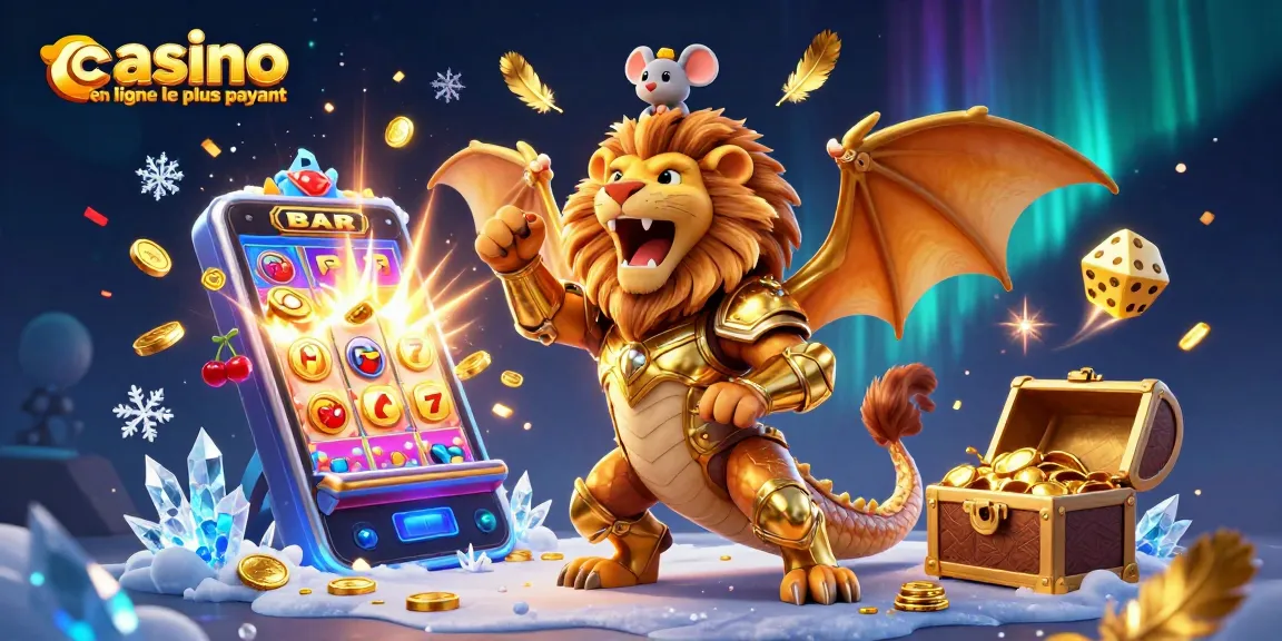 Casino en ligne le plus payant : Illustrant un jackpot explosif de pièces et d'éléments de casino colorés.