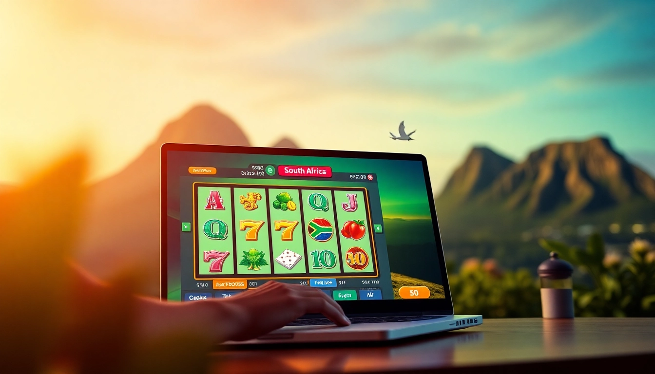 Experience South Africa online slots with a joyful player and vibrant gaming interface