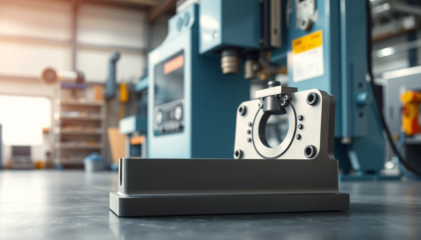 Stamping Die showcasing precision in a modern industrial workspace with a sleek machine.