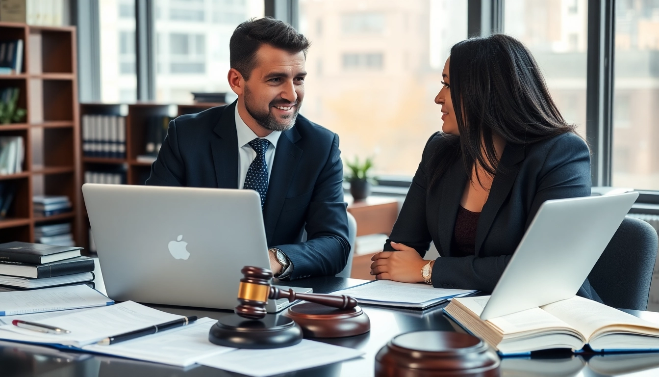 Consultation with a New York City Personal Injury Lawyer in a modern office.
