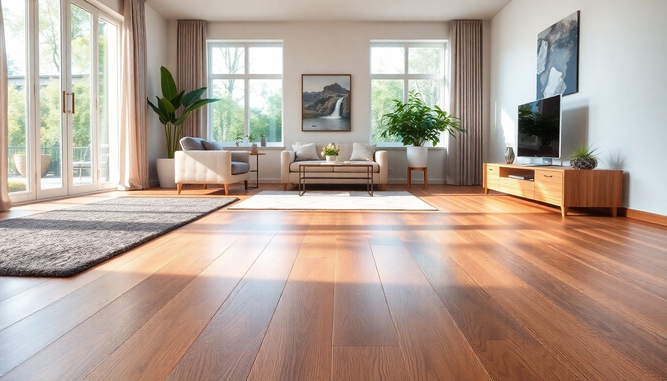 Install beautiful lvp flooring near me in a bright, modern living room with elegant decor.
