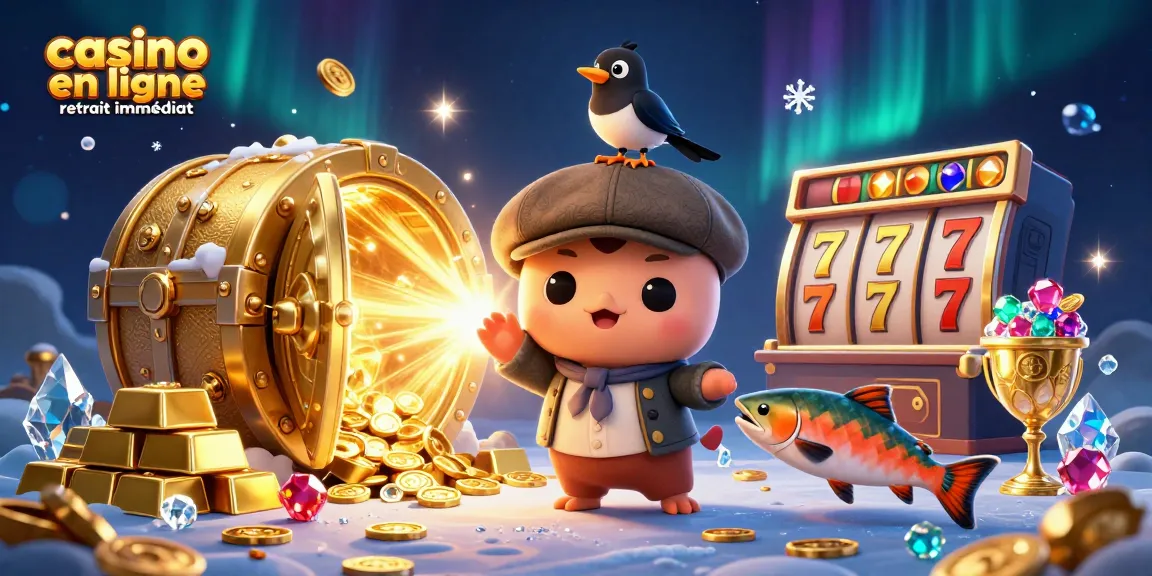Explorez le casino en ligne retrait immédiat avec une illustration 3D captivante.