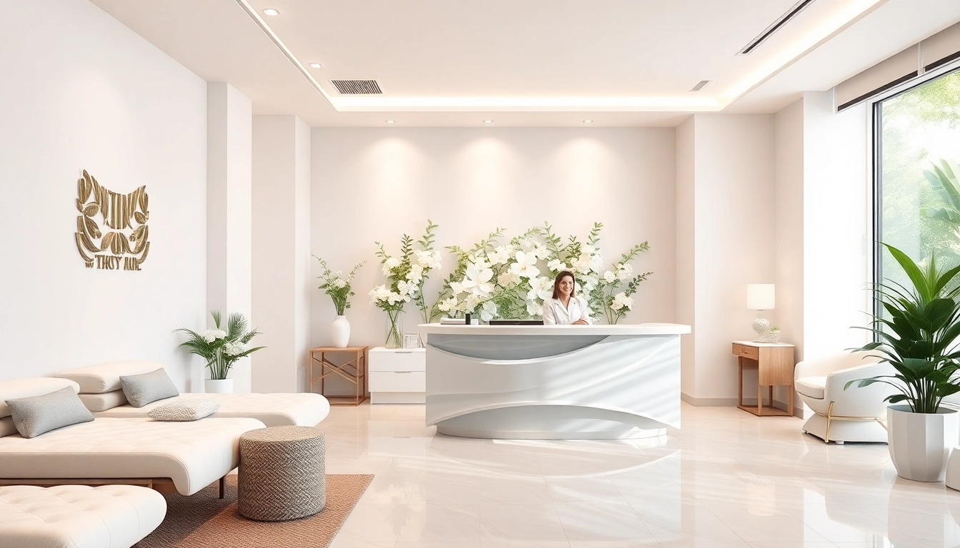 Kirkegaard Aesthetics bietet einen eleganten Empfangsbereich mit beruhigenden Farben und freundlich ausgebildetem Personal.