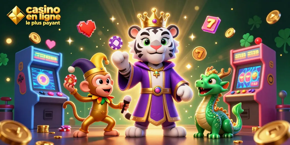 Obtenez le maximum du casino en ligne le plus payant avec cette illustration ludique de personnages de casino.