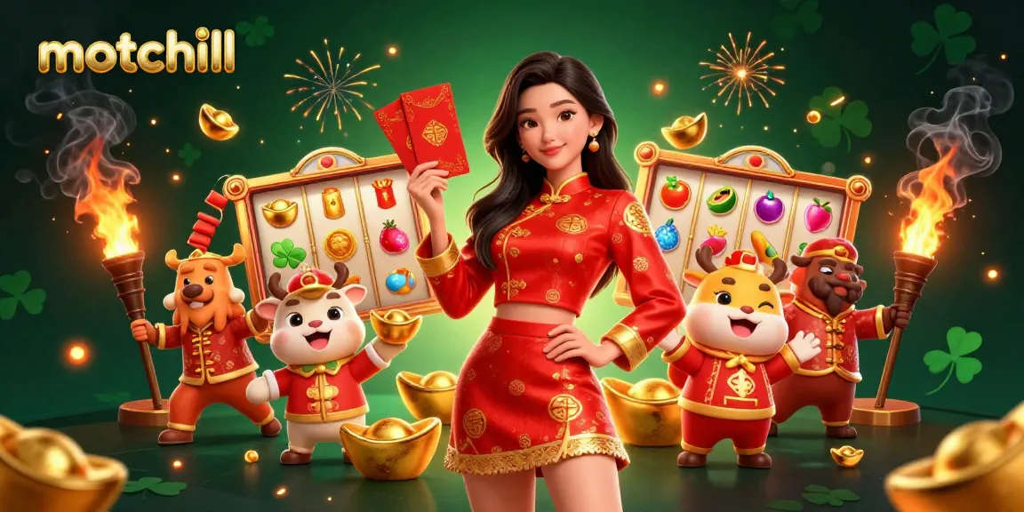 Win jackpots with motchill's electric casino scene featuring vibrant characters and dynamic slot elements.