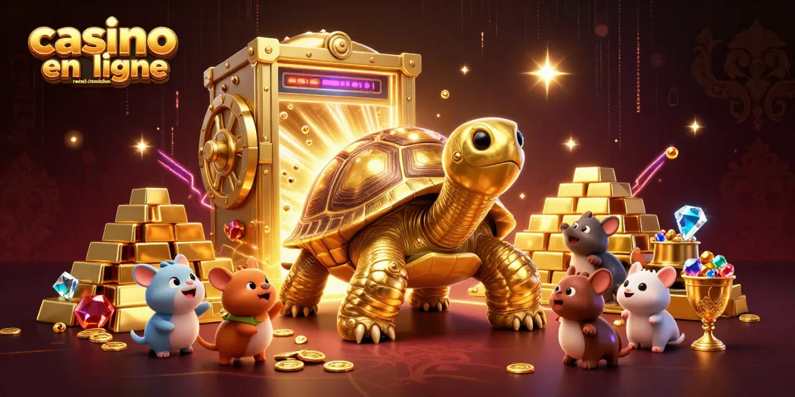 Des petits animaux impatients jouent à un casino en ligne retrait immédiat rempli de trésors scintillants.
