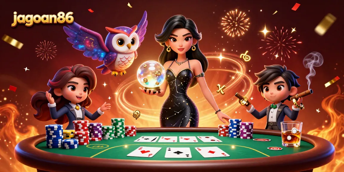 Experience the thrill of jagoan86 at this vibrant casino scene featuring stunning characters and gameplay.