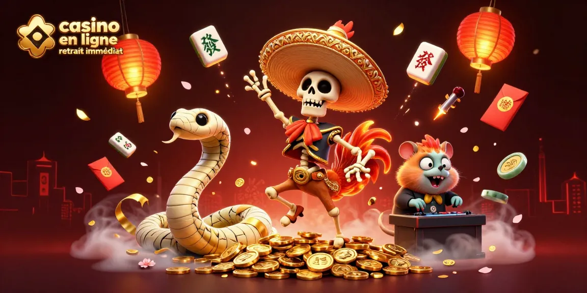 Profitez d'un casino en ligne retrait immédiat avec des personnages festifs et des éléments de jeu dynamiques.