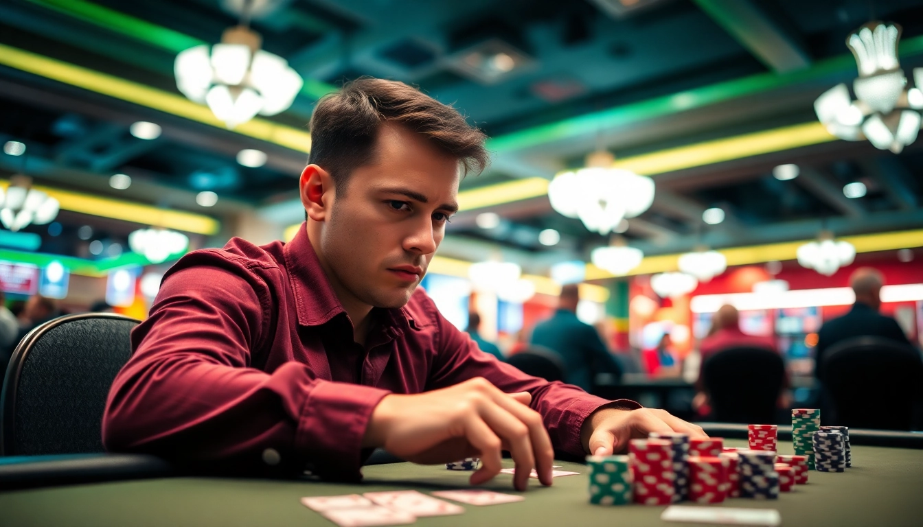 Nikmati pengalaman bermain Domino88 poker game dengan pemain fokus dan suasana kasino yang mendebarkan.