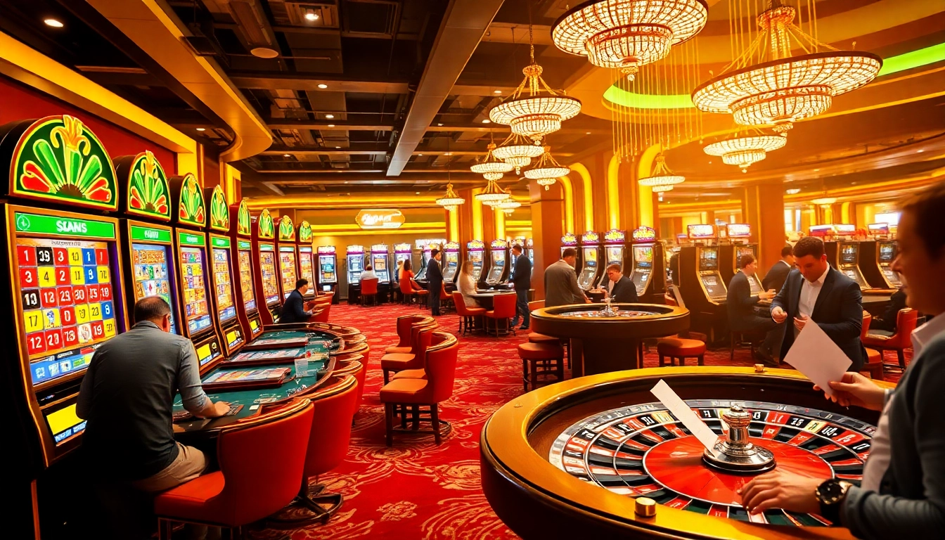 Experience KJC AC 1 as players roll dice and spin the roulette wheel in a thrilling casino scene.