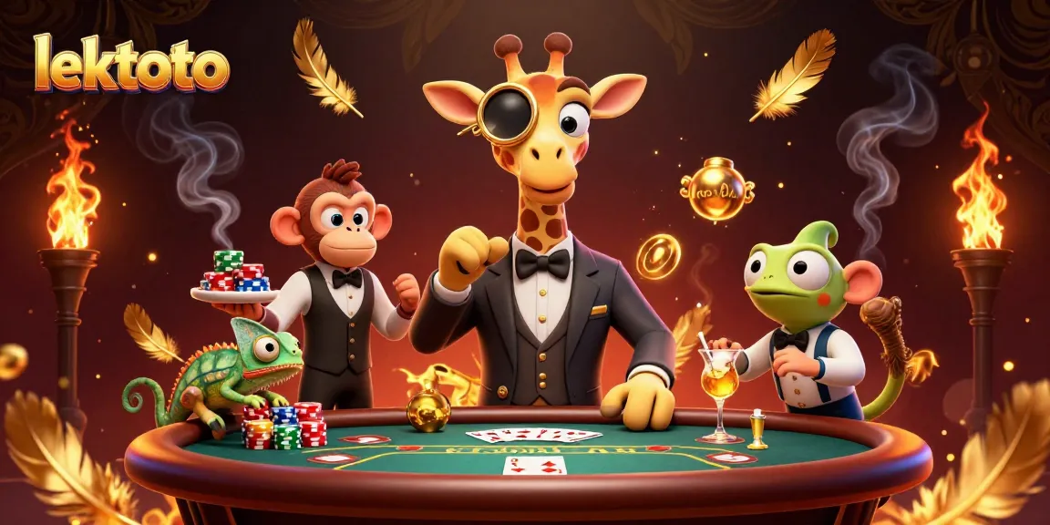 Experience lektoto's thrill with a high-roller giraffe and poker action at a lavish casino scene.