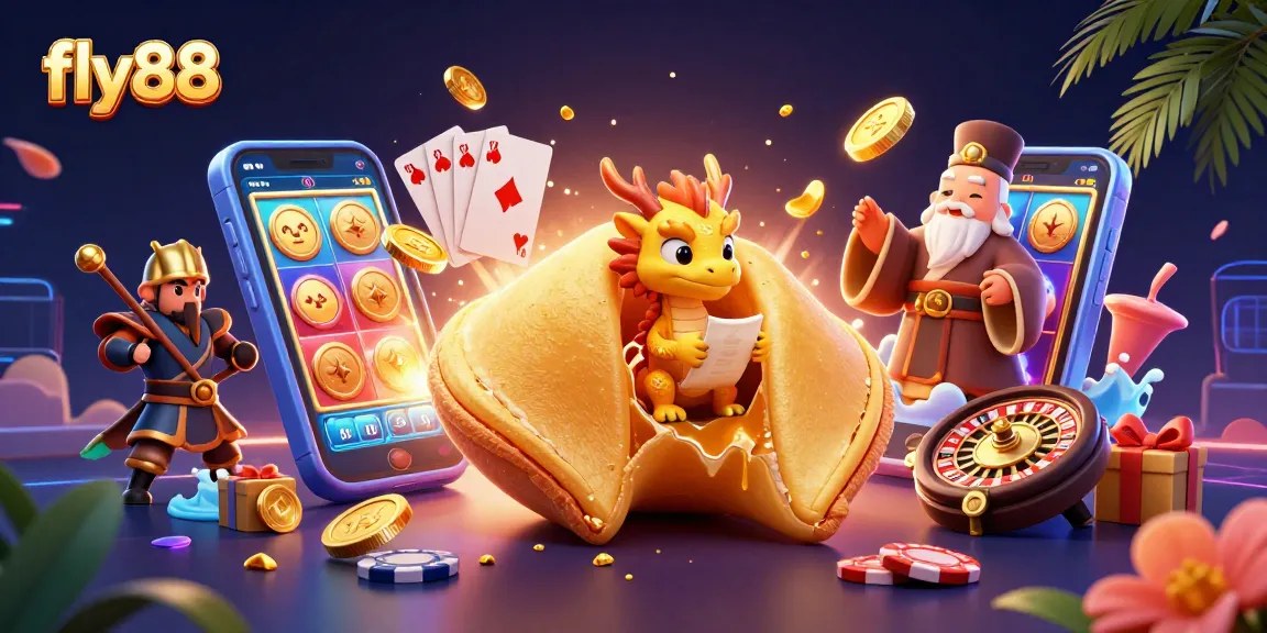 Experience the excitement of fly88 with vibrant 3D casino elements and dynamic gaming action.