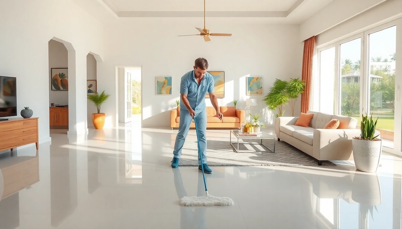 Experience flawless Villa Deep Cleaning Services Dubai with professional cleaning experts in a sunlit home.
